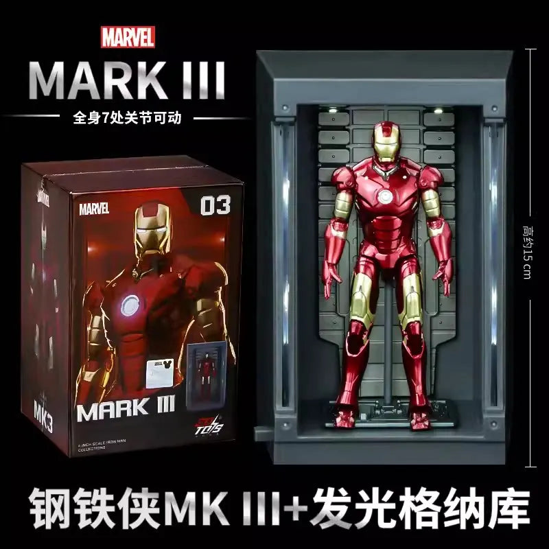 Zd Toys Marvel Iron Man Mark Mk1 Mk7 Series Action Figure Movable Collectible Model Desktop Decoration Gift Toys