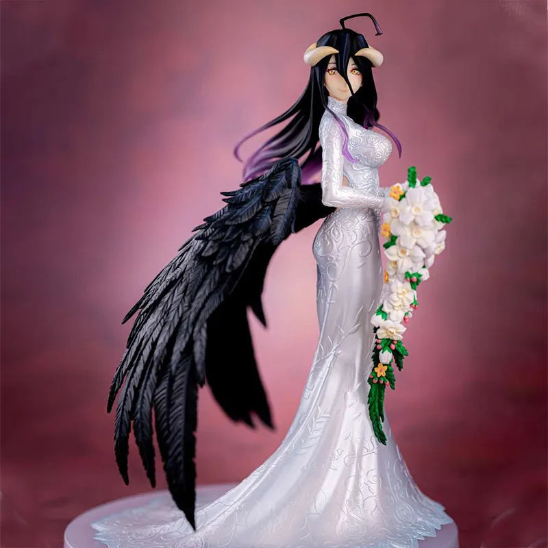 25CM Anime Overlord Wedding Dress Albedo Action Figures Model Doll Collectible Toys Desktop Ornament Decoration Cartoon Fan Gift