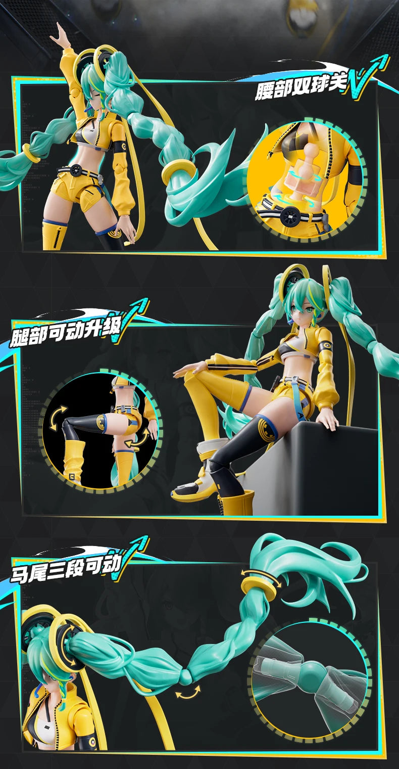 Blokees Hatsune Miku Action Figure DIY Joint Mobility Anime Assembly Figurine Toy Cartoon Doll Collection Figures Christmas Gift