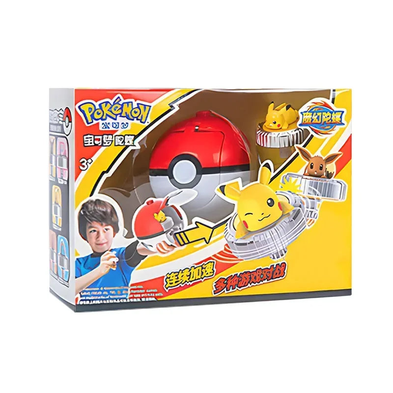 Pokemon Arena Set Spinning Top Ball Game Battle Pokeball Box Anime Figure Pikachu Charmander Squirtle Mew Eevee for Toy Child