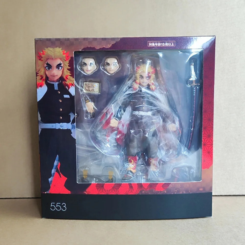 Figma No.553 Kyojuro Rengoku Demon Slayer Flame Hashira Articulated PVC Action Figure Anime Collectible Display Model Toy Gift