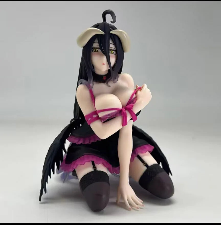 2026 100% Genuine Japanese Original Anime PVC Albedo Robe Sitting Ver Action Figure Collectible Model Toys