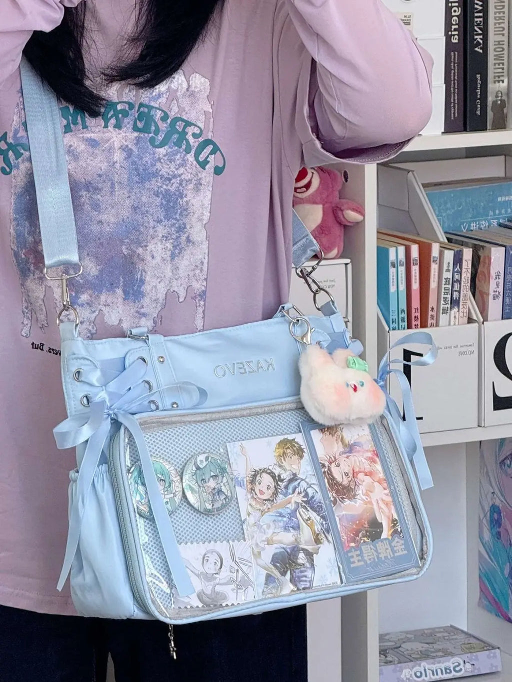 Japanese Harajuku Sweet Girl Ribbon Ulzzang Ita Bag Y2K Large Capacity Tote Bag Women Preppy Style Jk Uniform Shoulder Bag