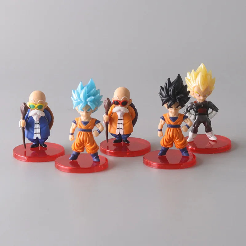 36 PCS  Dragon Ball hand-made full set of model anime Saiyan the Monkey King Vegeta Torankusu doll ornaments gifts.