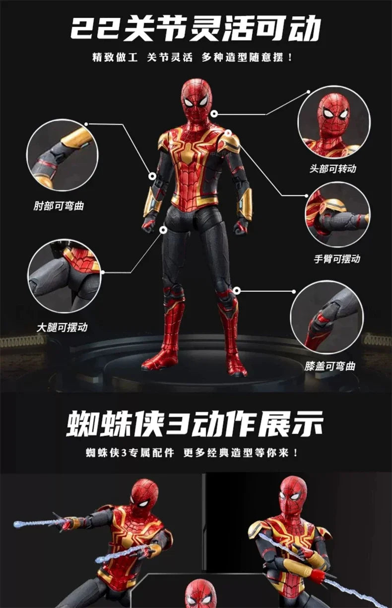 ZD Toy Iron Spider Man Advanced suit legends No Way Home Peter Parker Gold Black Red Model Action Figure Adult Collectible Toy