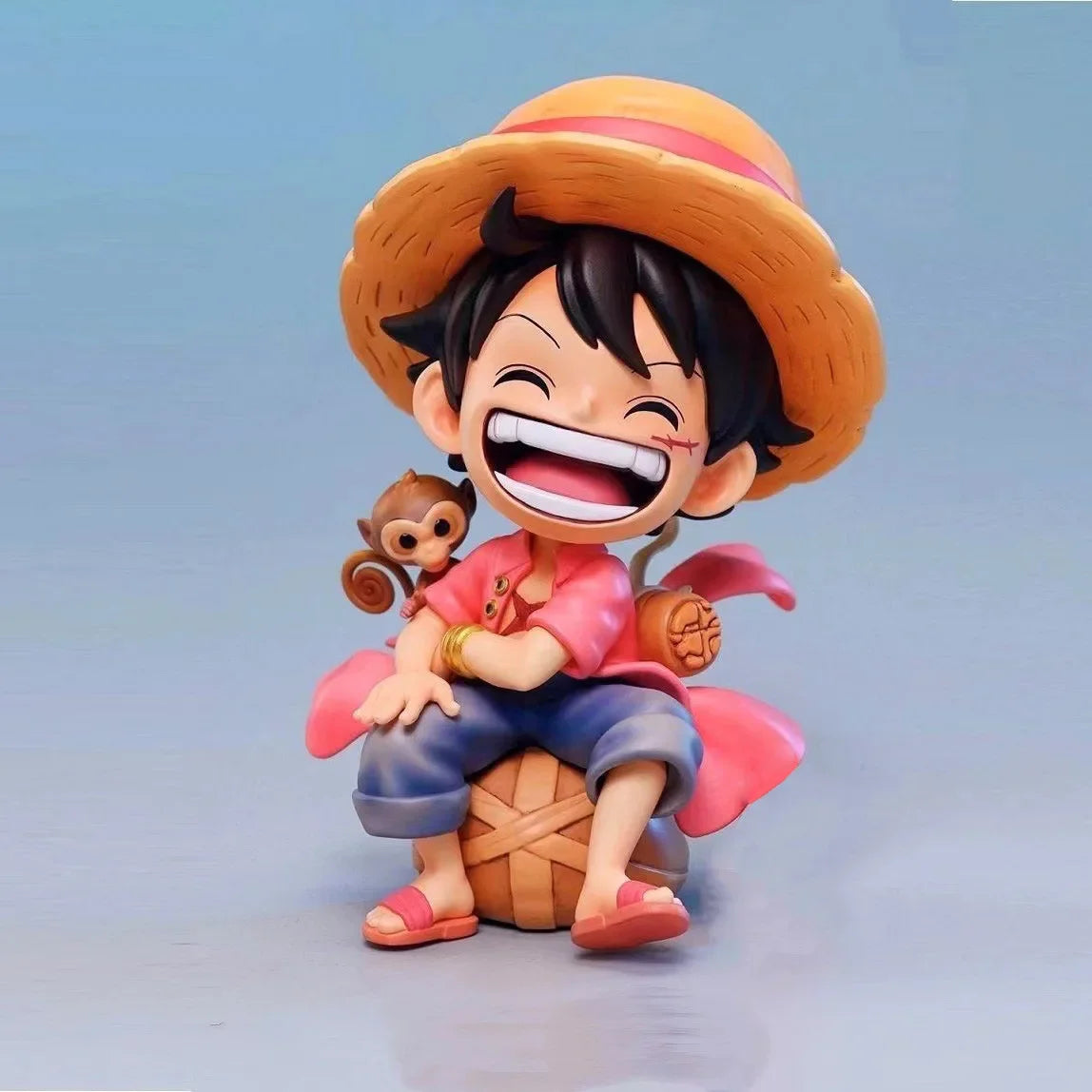 13cm Anime One Piece action figures Q-version sitting Luffy Zoro Sanji trendy toys doll models car ornaments Birthday Gifts toys