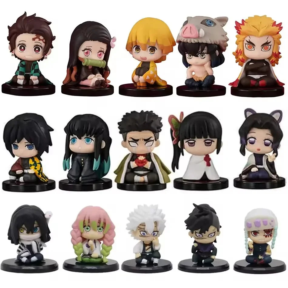 Anime Demon Slayer Kimetsu no Yaiba Figure 15cm Nezuko Tanjirou Mitsuri Shinobu Zenitsu Kyoujurou Action Figural Model Toy Gifts