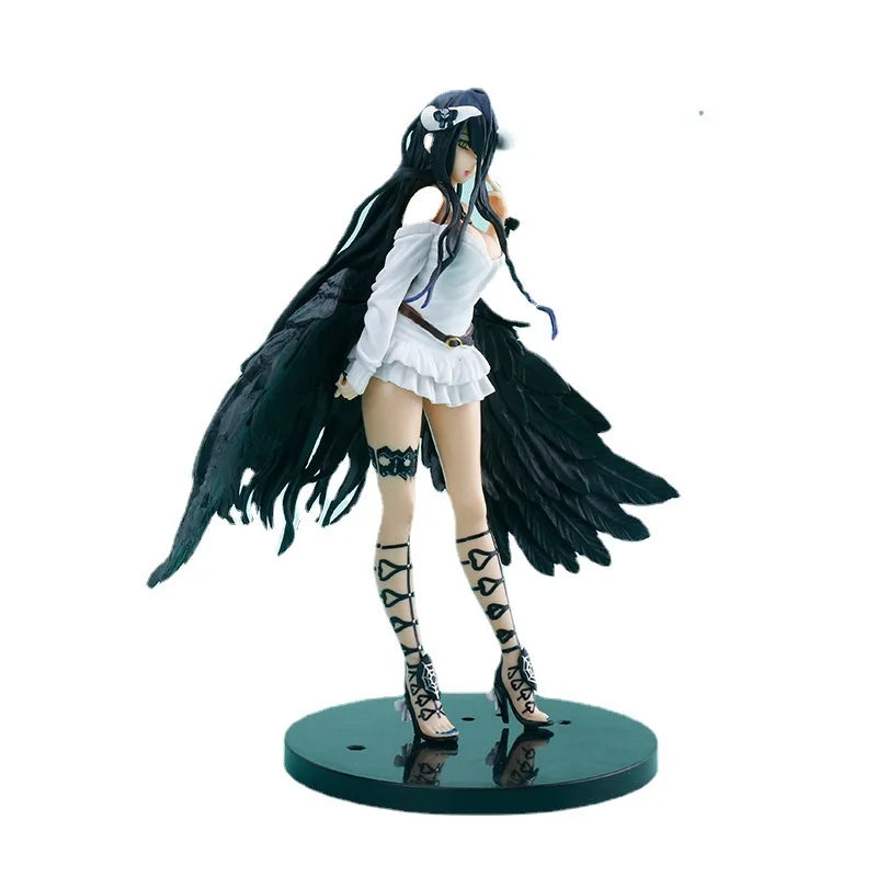 22cm Albedo Action Figures black wings Protector PVC Collectile figure Undead girl home Decoration Model Toys For kid gift