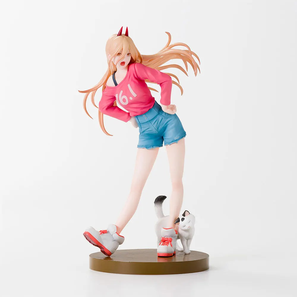 15CM Anime CHAINSAW MAN Figure POWER Sitting Position Anime Model Toys Gifts Collection Decoration Ornaments PVC