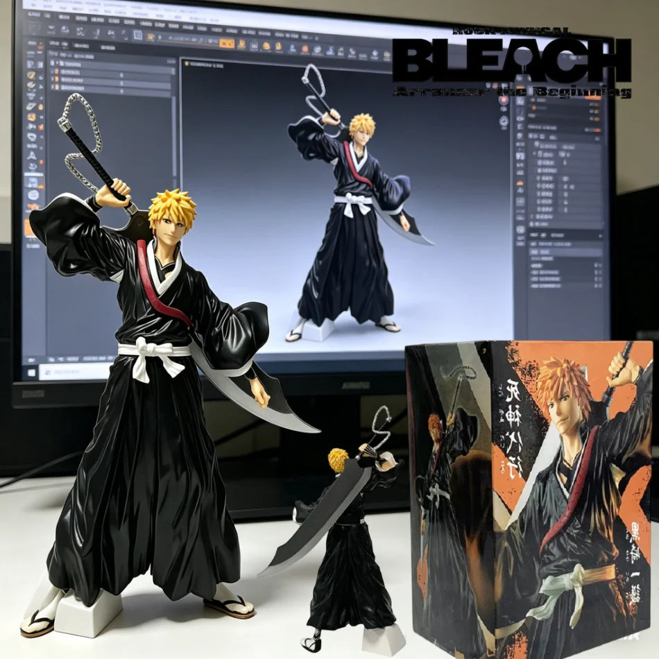 Bandai Original  Anime Figure Kurosaki Ichigo Action Figure Aizen Sousuke/Hitsugaya Toushirou Figurine PVC Model Collection Toy