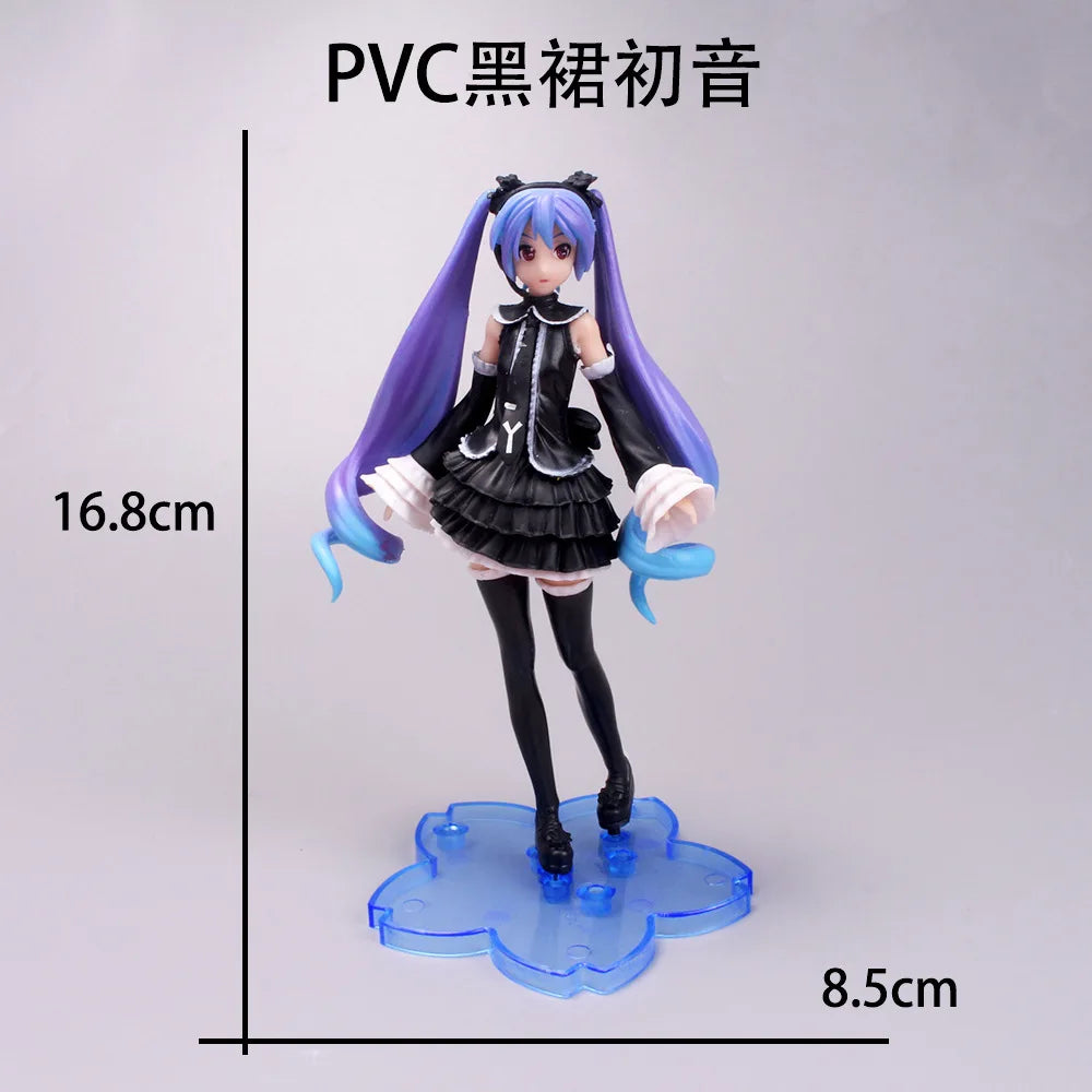 17CM Anime Hatsune Miku Project DIVA Arcade Future Tone Hatsune Miku Black Dress Lolita Model Toy Gift Collection Aciton Figure