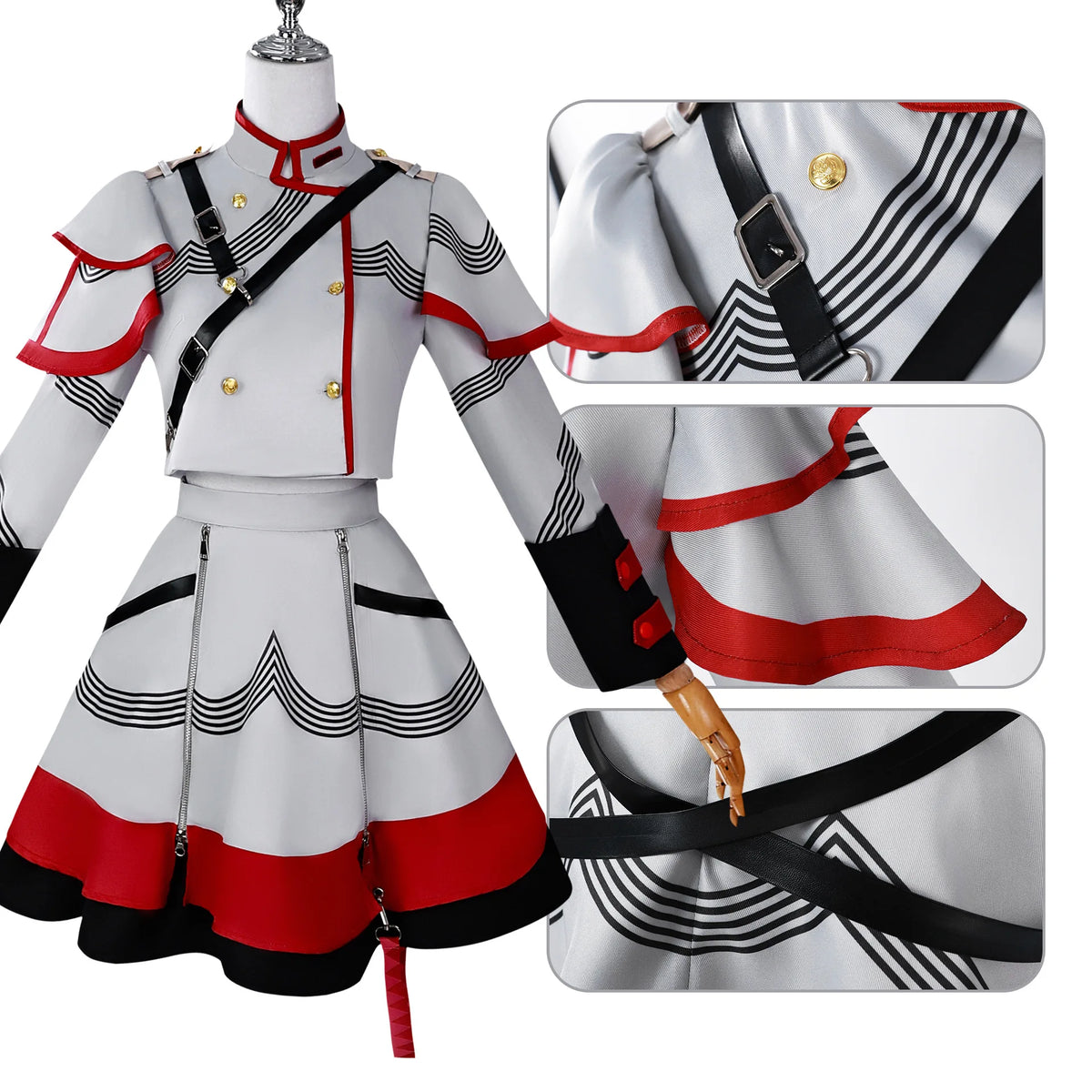 Wholesale Kasane Teto Cosplay Costume Anime Vtuber Cosplay Dress Halloween Party Women Performance Suit for  Kasane Teto Wig