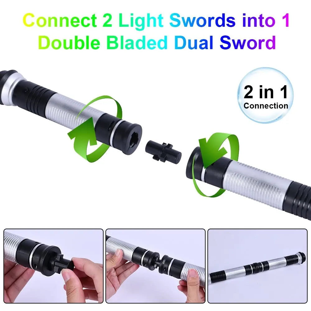 2pcs Led Light Up Saber with Sound 7 Colors Lightsaber Light Sword for Star War Fighters & Warriors Cosplay Luminous Weapon Toy