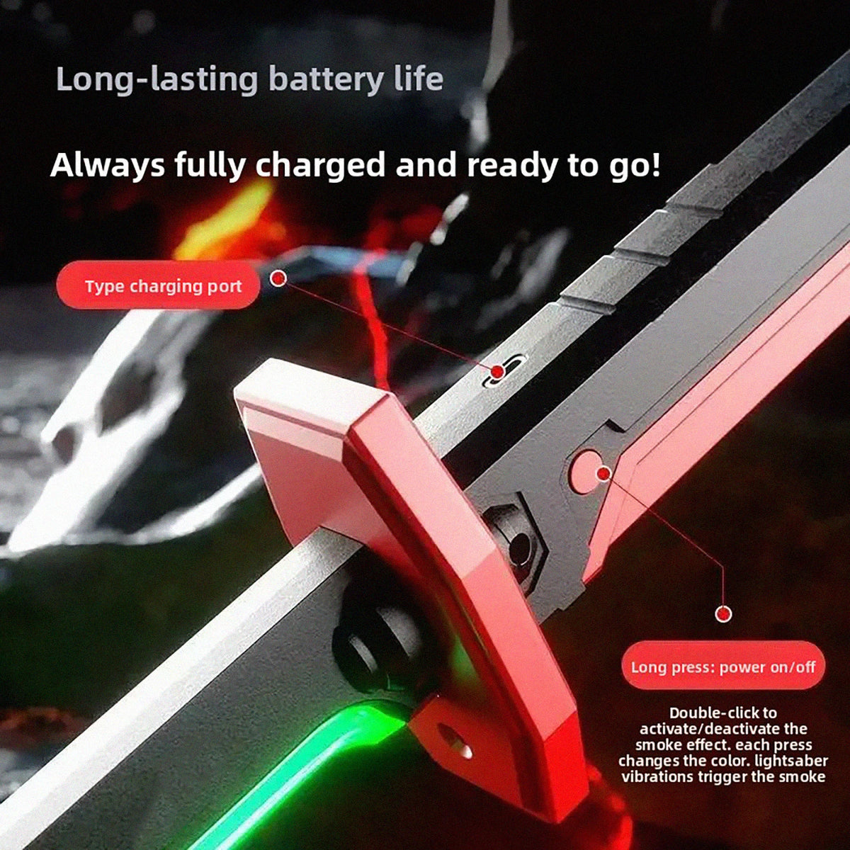 NEW Colorful Streamer Glowing Sword Toys with Spark & Smoke Effect Light Sword Toy for Kids Christmas Birthday Gift Holiday Prop