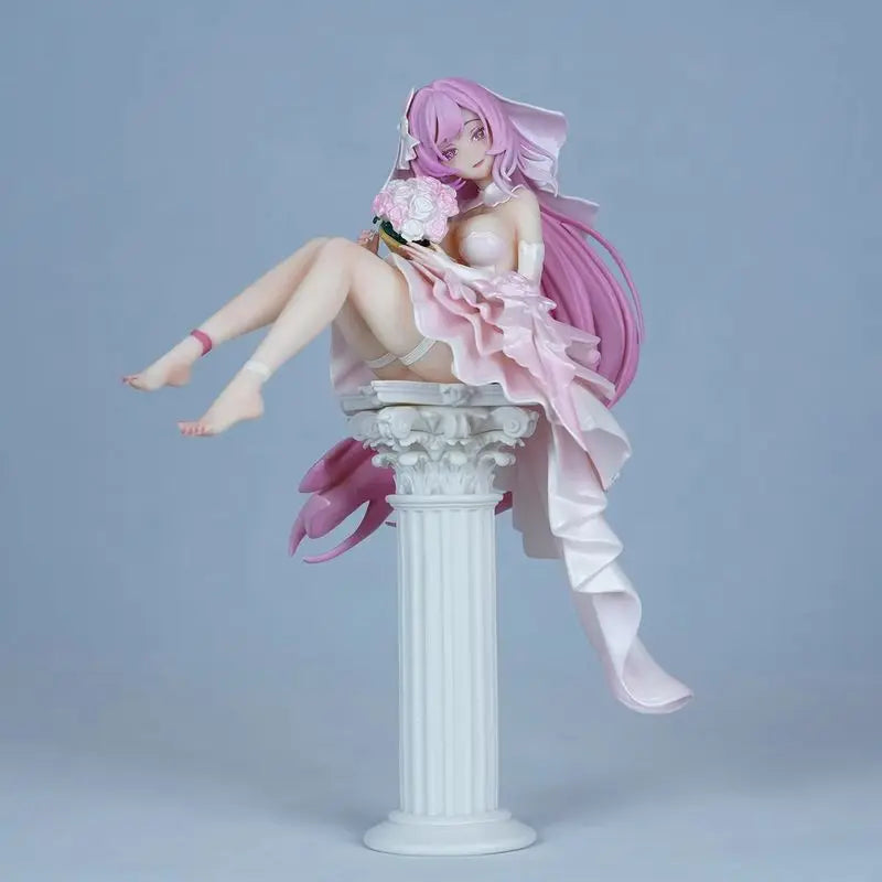 New 30cm Elysia Wedding Dress Anime Figure Pvc Model Collectible Desktop Ornamen Static model statue Surprise Gift