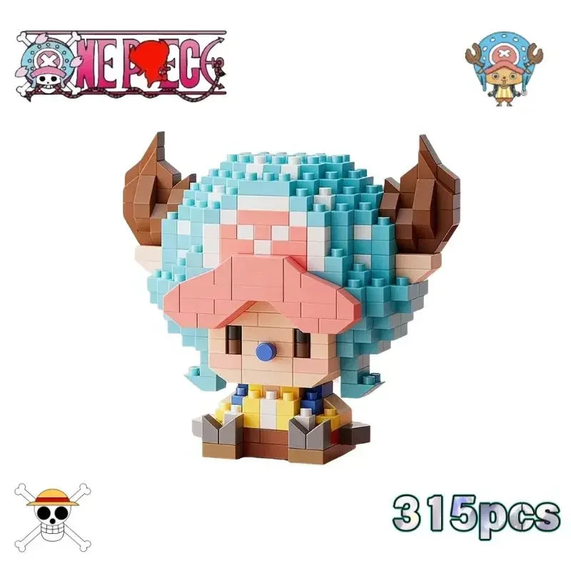 ONE PIECE Sun God Nika Luffy Micro Building Block Chopper Ace Buggy -3D Anime Model Assembly Mini Bricks Figure Toys For Gift