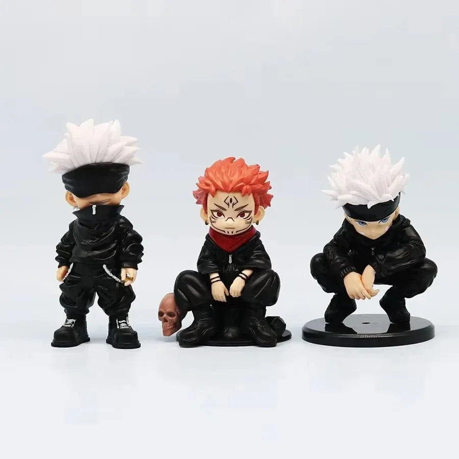 HOT | Jujutsu Kaisen Standing & Squatting Figures | Satoru Gojo / Yuji Itadori | Anime Merch & Otaku Collectibles | Cute Desktop