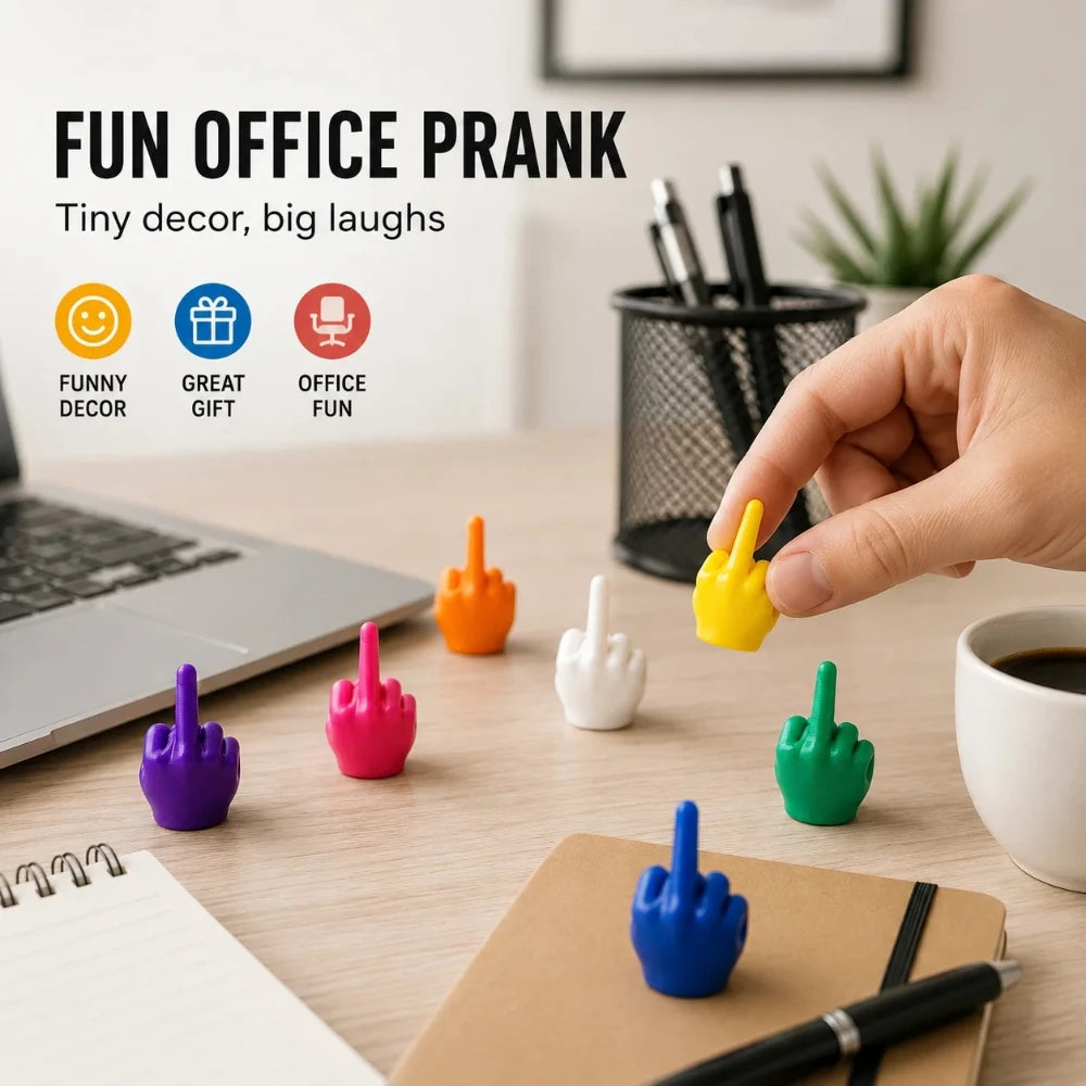Colorful Spoof Hand Gesture Middle Finger Figurine 25/50/100Pcs Halloween Novelty Party Ornament Mini Desktop Display Accessory