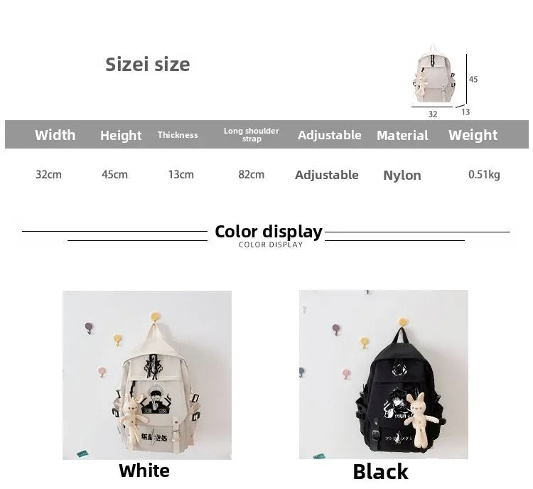 Satoru Jujutsu Kaisen Anime Cosplay Backpack Students School Bag Cartoon Bookbag Laptop Travel Rucksack Outdoor Kids Gifts