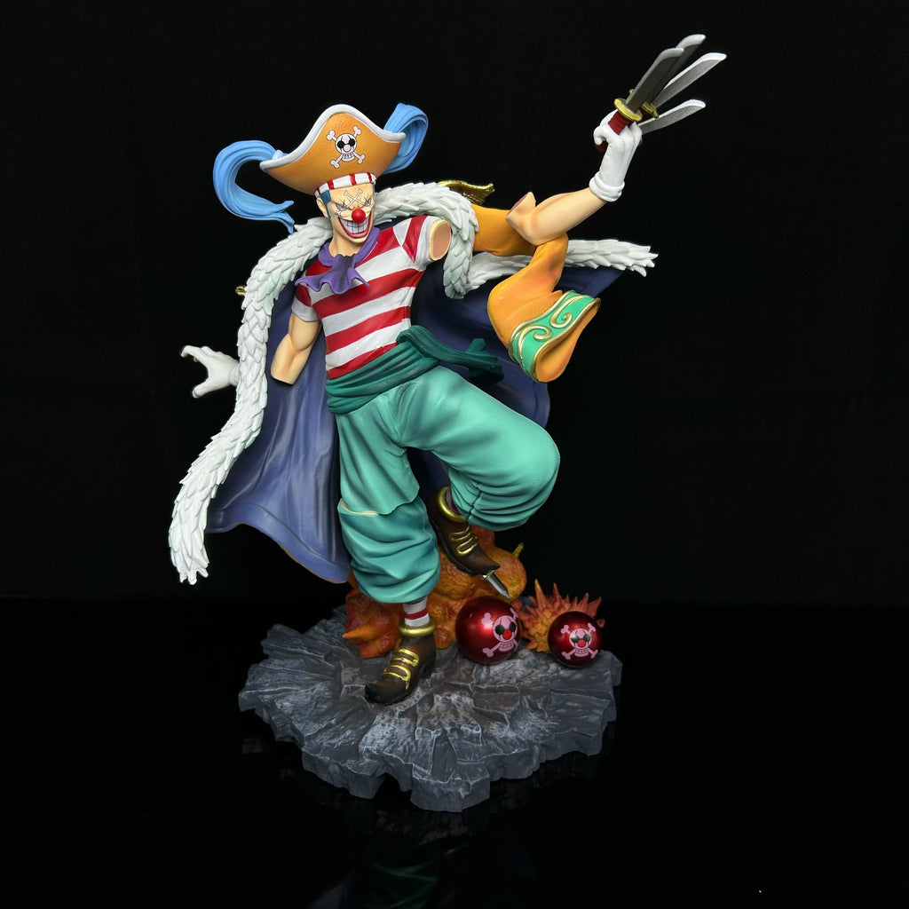 26cm/10.24in One Piece Buggy The Man of the Grand Line Four Emperor Model Statue Anime Figure