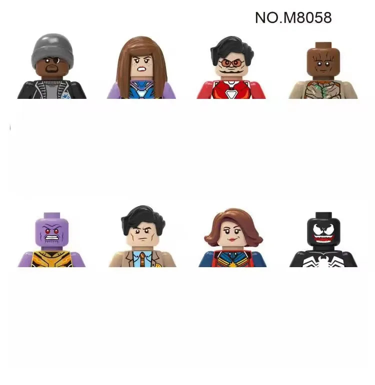 Kids 3D Family Figures Set Building Blocks City Worker Fireman Doctor Dolls Bricks Educational Toys For Children Birthday Gift