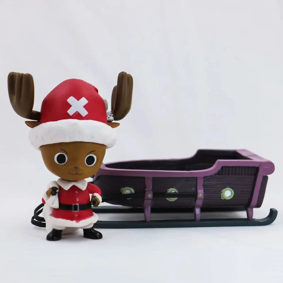 Christmas Anime Collectible Figure Set, Roshi & Chopper Santa Sled PVC Statue Model, Desktop Decor, X‑mas Anime Fan Gift