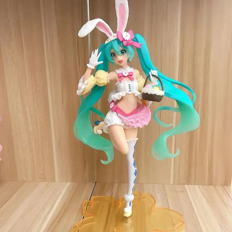 Anime Figure Collection: Hatsune Miku Statue Figurines and Case Widget