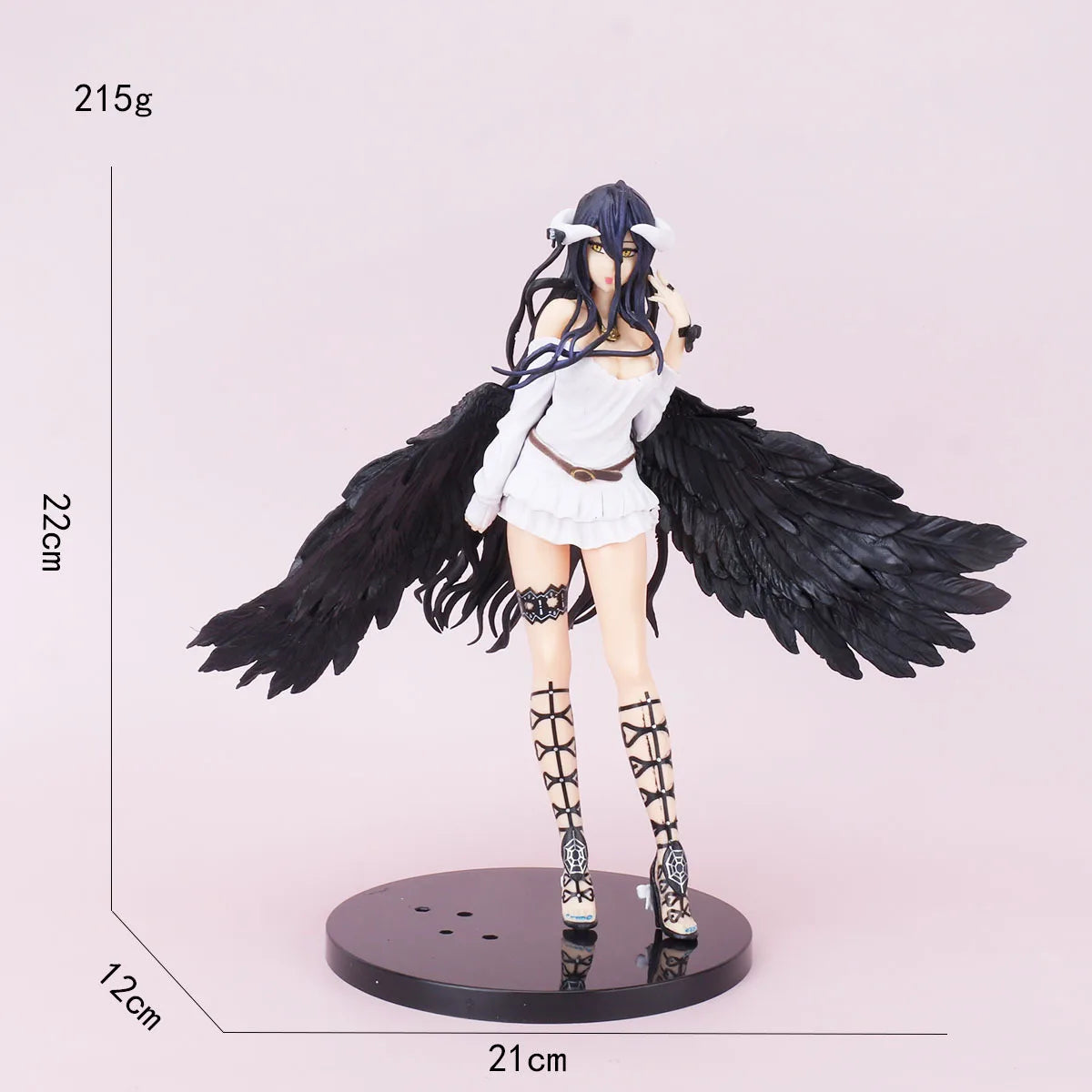 22cm Albedo Action Figures black wings Protector PVC Collectile figure Undead girl home Decoration Model Toys For kid gift