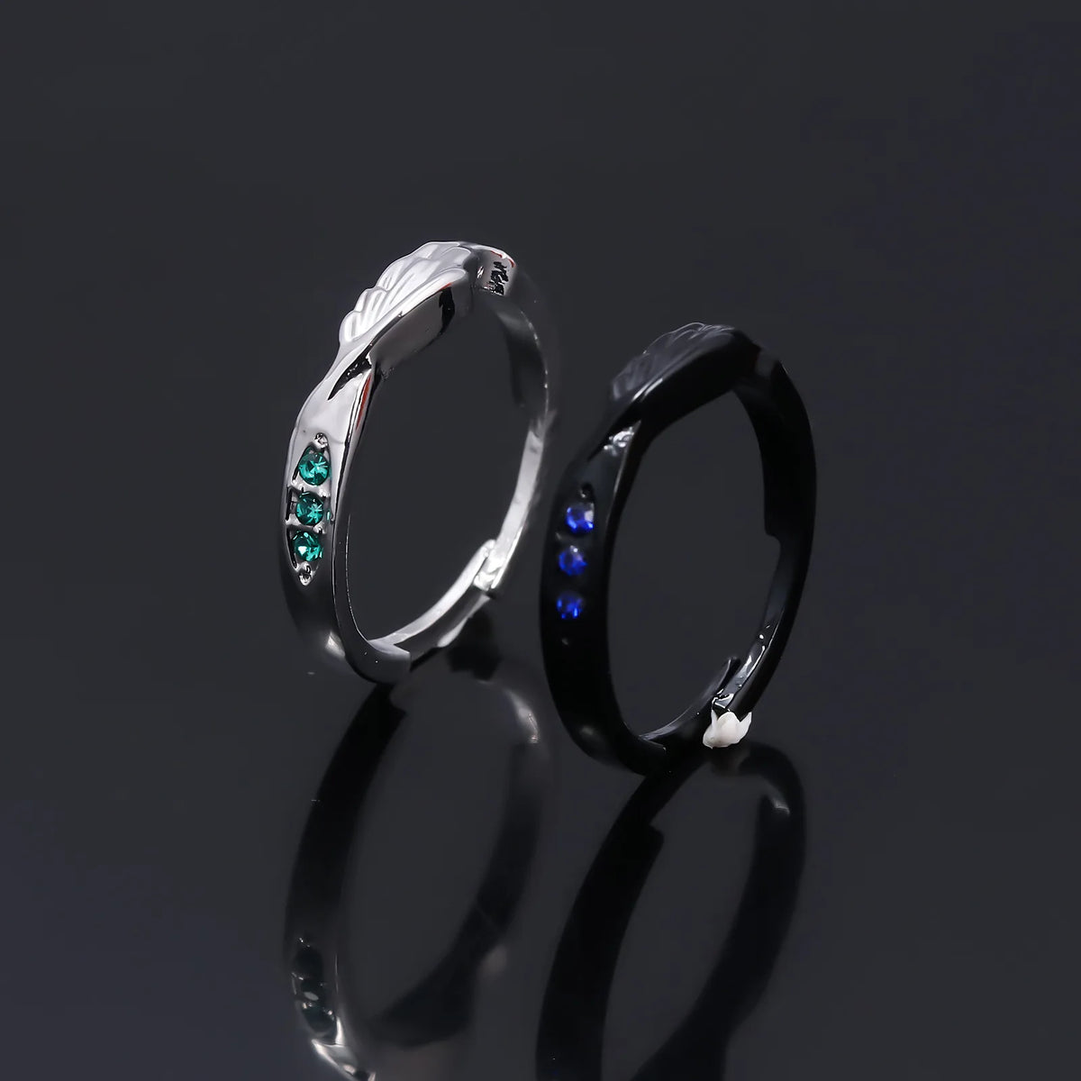 Brdwn Attack on Titan Unisex Eren Jager Mikasa Ackerman Cosplay Halloween Lovers Couple Ring