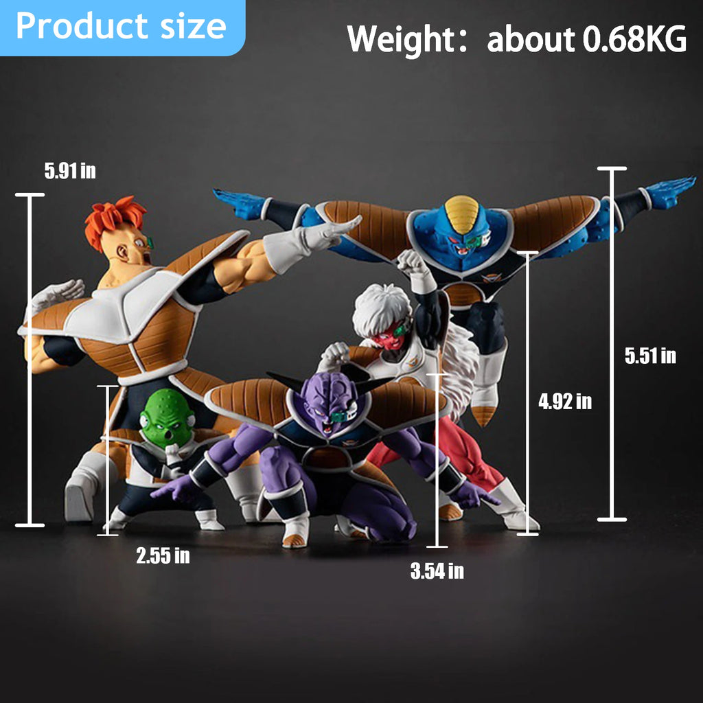 Anime Dragon Ball Z Ginyu Force Figure DBZ Jeice Guldo Recoom Burter Action Figure Collection Model Toy Gift
