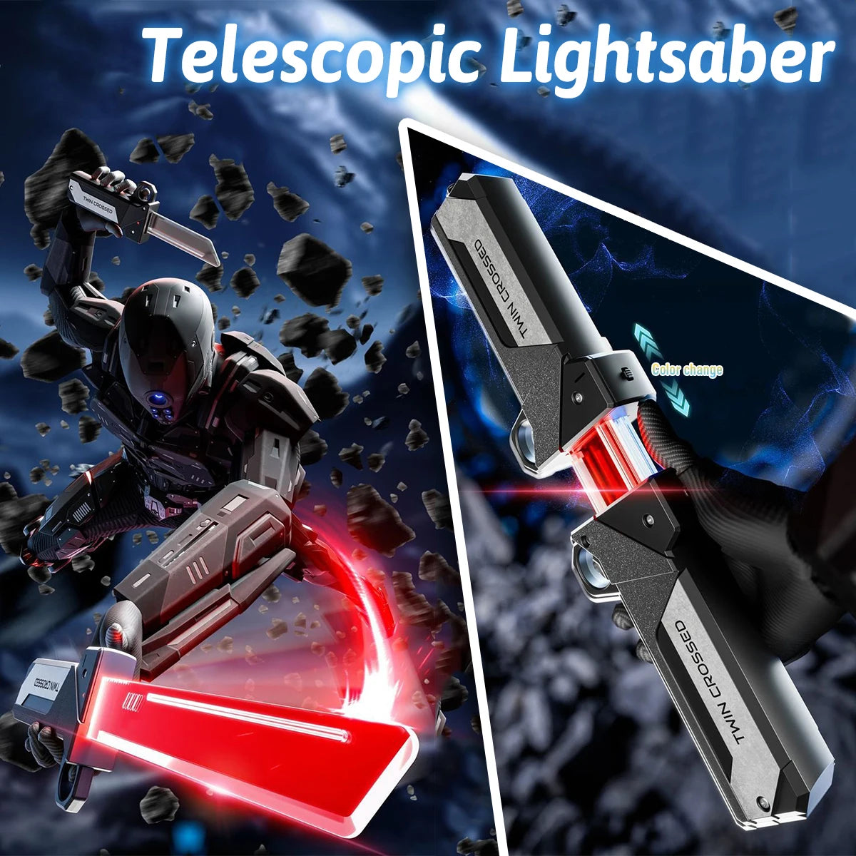 Lightsaber Toy AXE Light Stick 2 in 1 Sword Toys Lightstick Cosplay Role-Play Games Kids Gifts Cool Toy for Adult Children Boys