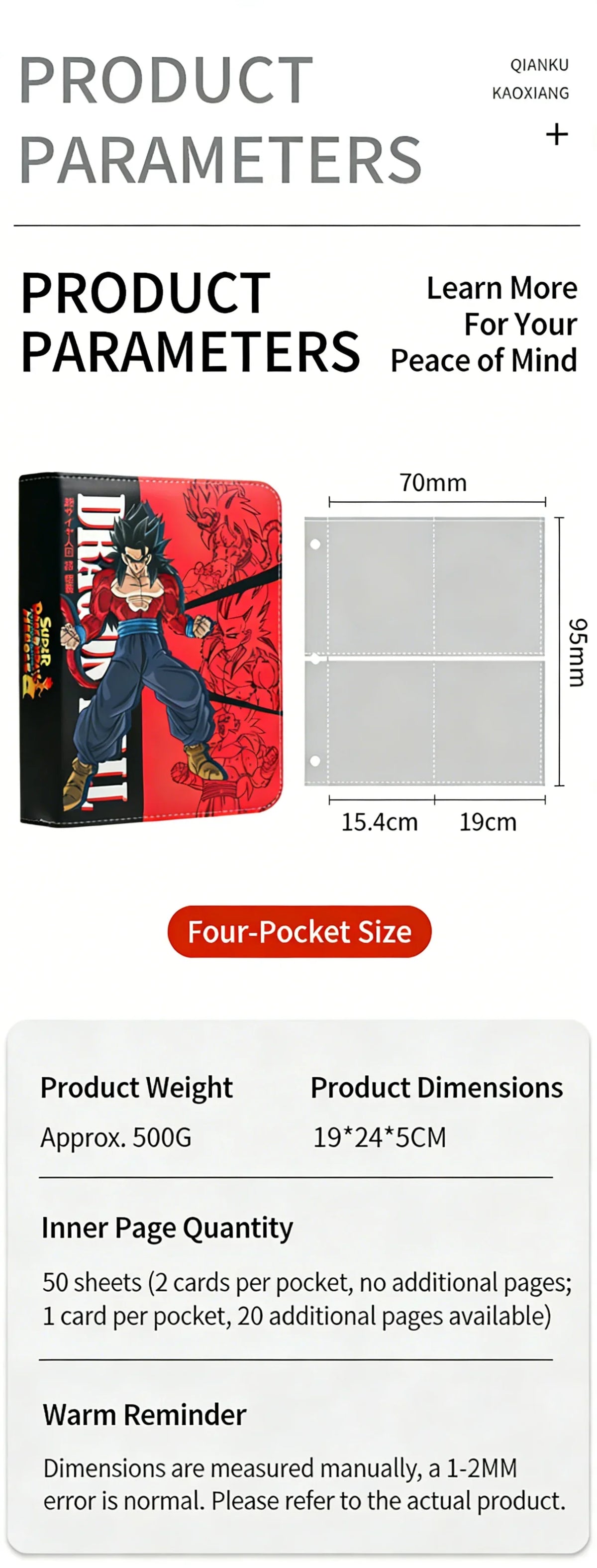 400pcs/900pcs Anime Dragon Ball Vegeta Folder Binder card Holder Game Cards Album Book Collection Cards Storage bag Kids Gifts