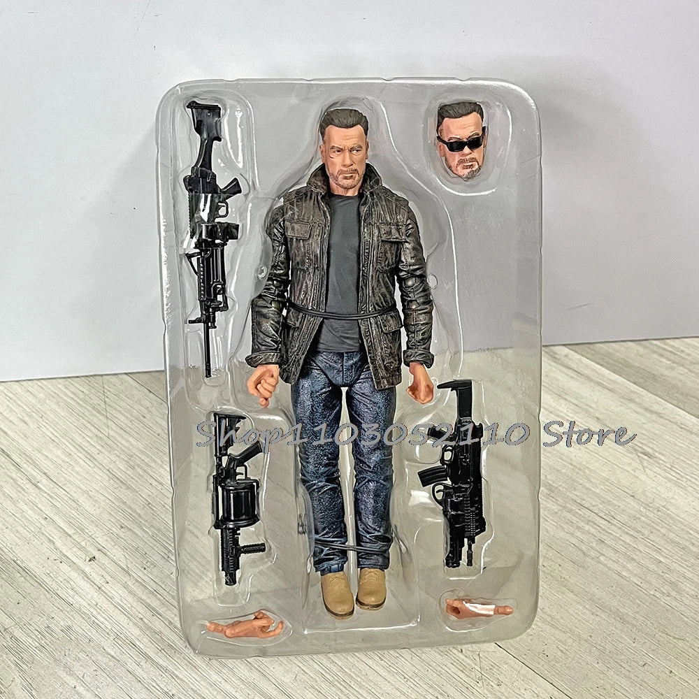 Terminator Figure 2 Judgment Day T-800 Arnold Schwarzenegger Dark Fate Elderly Sarah Connor Figure Model Toy Doll Gifts
