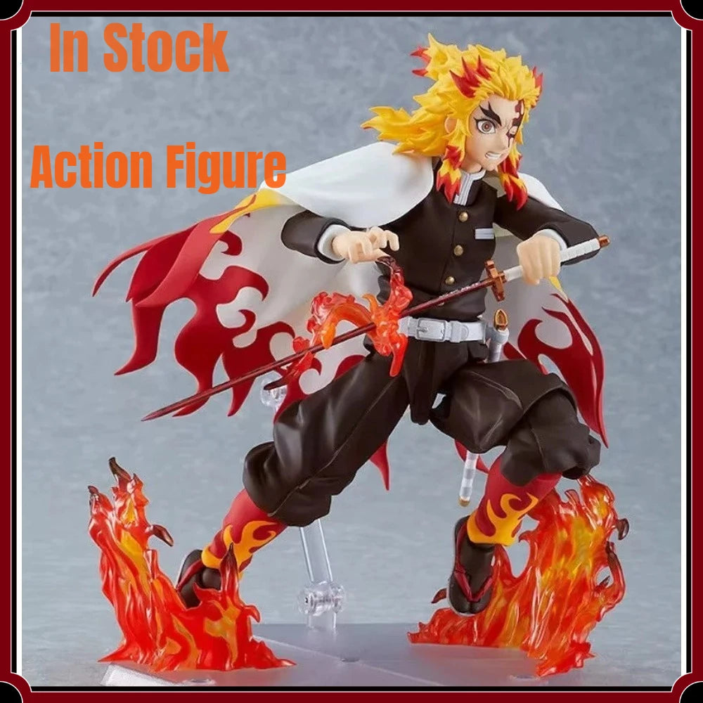 Figma No.553 Kyojuro Rengoku Demon Slayer Flame Hashira Articulated PVC Action Figure Anime Collectible Display Model Toy Gift
