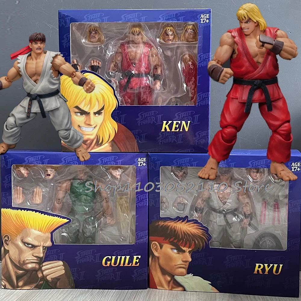 ST Street Fighter Guile Ken Ryu Action Figure Anime The Final Challengers Model Doll Statue Joint Movable Movie Toys Gifts
