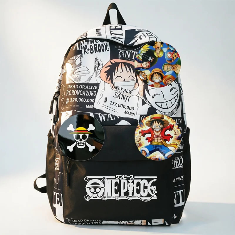 One Piece Anime Backpack Cartoon Luffy Printed Schoolbag Man Fashion Unisex Backpacks Travel Bag for Students Teens Laptop Bags