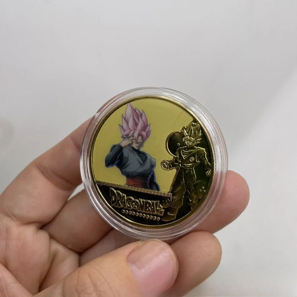 10CPS2026 New Dragon Ball Z 10th Anniversary Coin Keychain Metal Crafts Die-casting Sticker Badge Bag Pendant Accessories