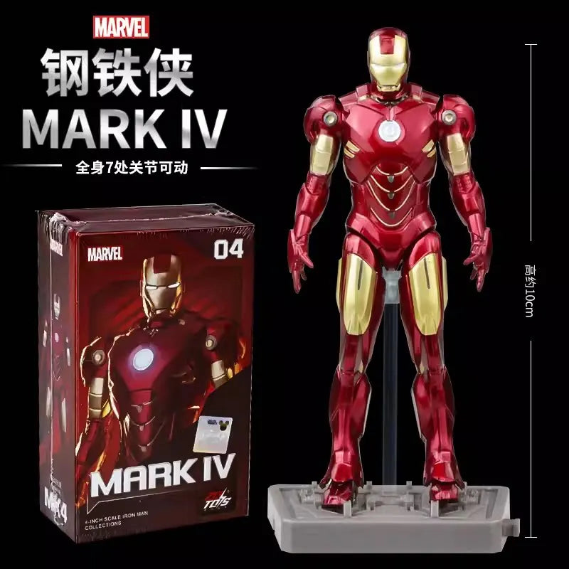 Zd Toys Marvel Iron Man Mark Mk1 Mk7 Series Action Figure Movable Collectible Model Desktop Decoration Gift Toys