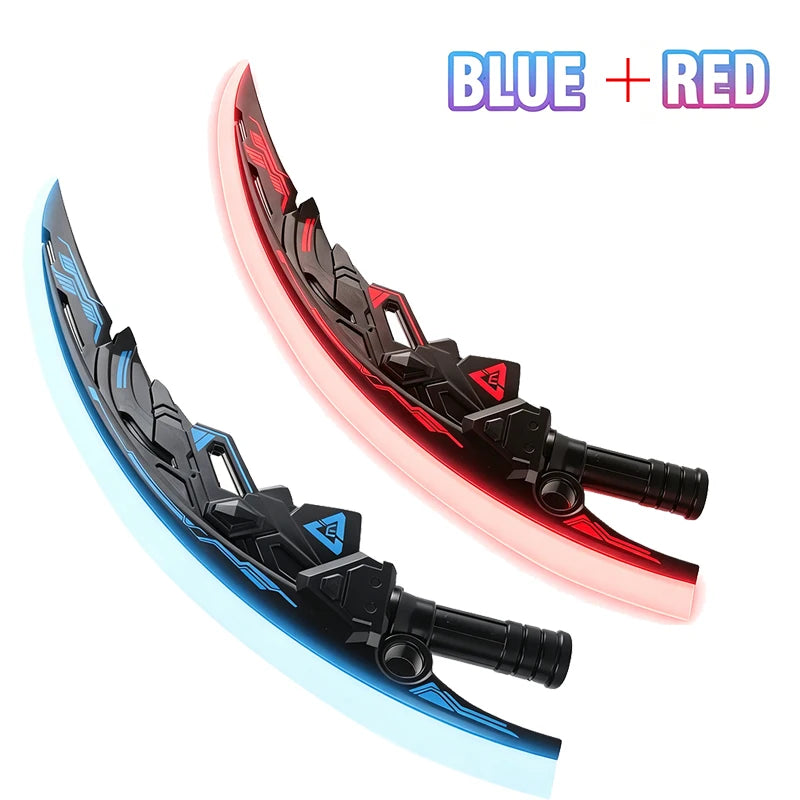 Lightsaber Sword Toy Dual Splicable Luminous Moon Blade with Sound Effect 7 Adjustable RGB Light Modes for Cosplay Party Gift