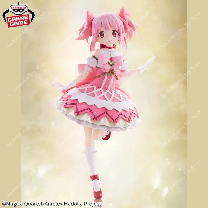 100% Original Banpresto Bandai Puella Magi Madoka Magica Kaname Madoka Battle Ver. PVC Anime Figure Collectible Home Decor Gift