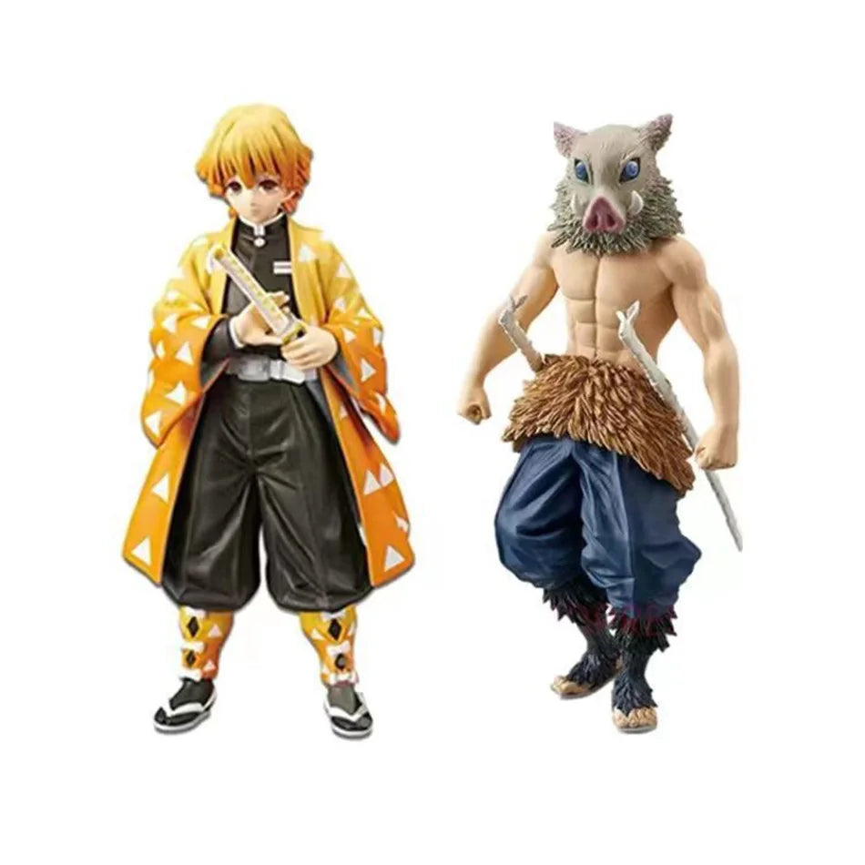 Demon Slayer Kimetsu no Yaiba Figure Kamado Tanjirou Agatsuma Zenitsu Nezuko PVC Model Toys Anime Character Warrior Figure
