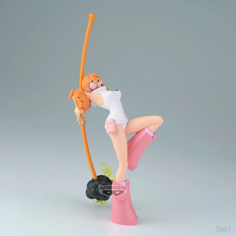 Bandai Original BANPRESTO Anime One Piece BATTLE RECORD COLLECTION BRC Nami PVC Action Figure Collectible Model Toys