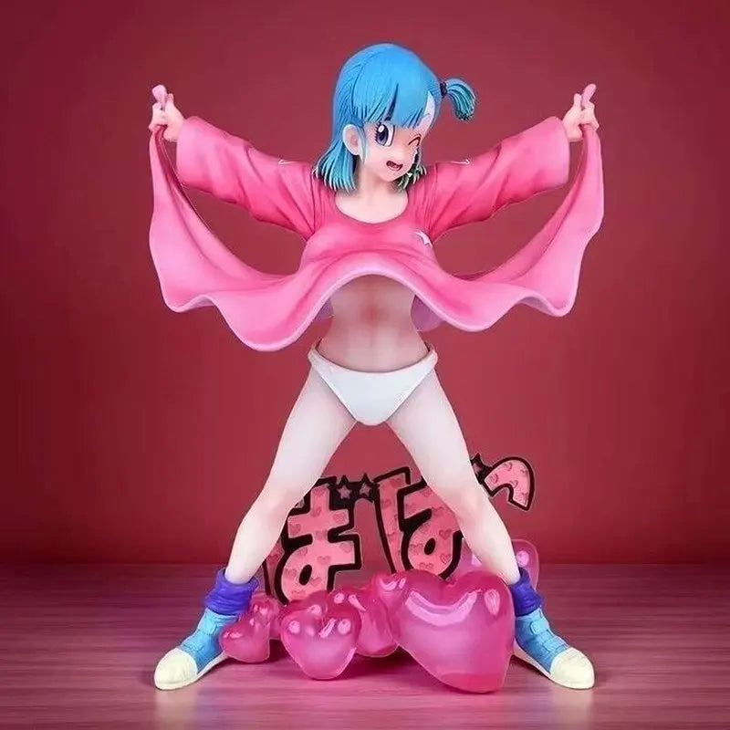 25cm Anime Lift Up The Skirt Bulma Figure Trendy Toy Girl Model Ornament Action Figures Desktop Collection Decoration Fan Gift