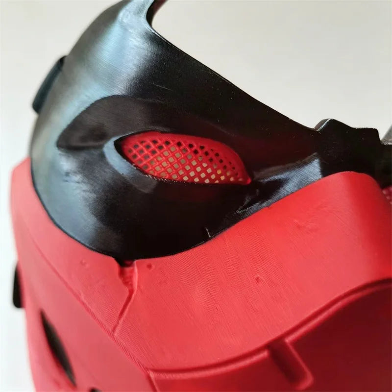 Superhero Red Hood Jason Todd Half Face Helmet Mask Unisex Adult Latex Mask Halloween Carnival Cosplay Party Accessory
