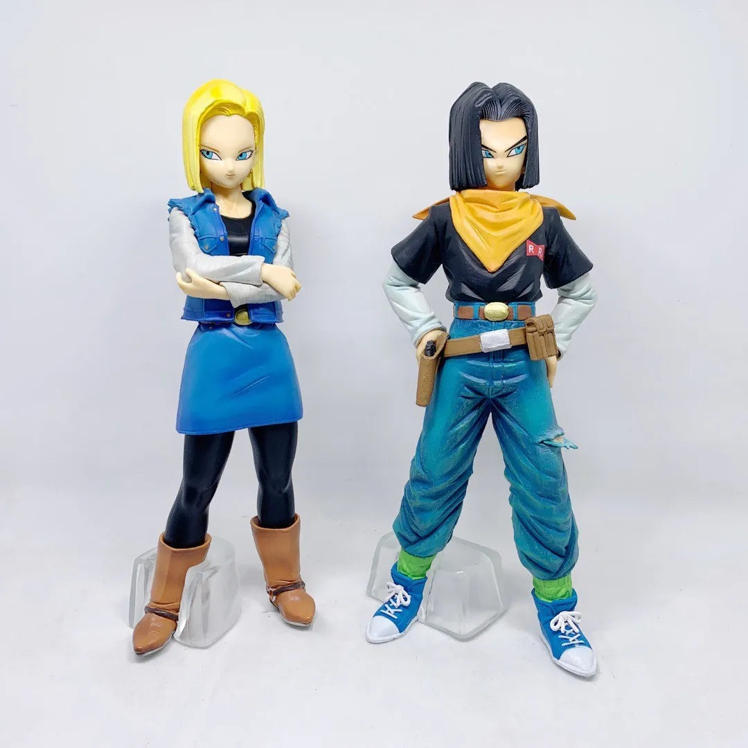 25CM Dragon Ball Z Android 17 18 Anime Figure Android 18 PVC Action Figures Collection Model Toys for Children Christmas Gifts
