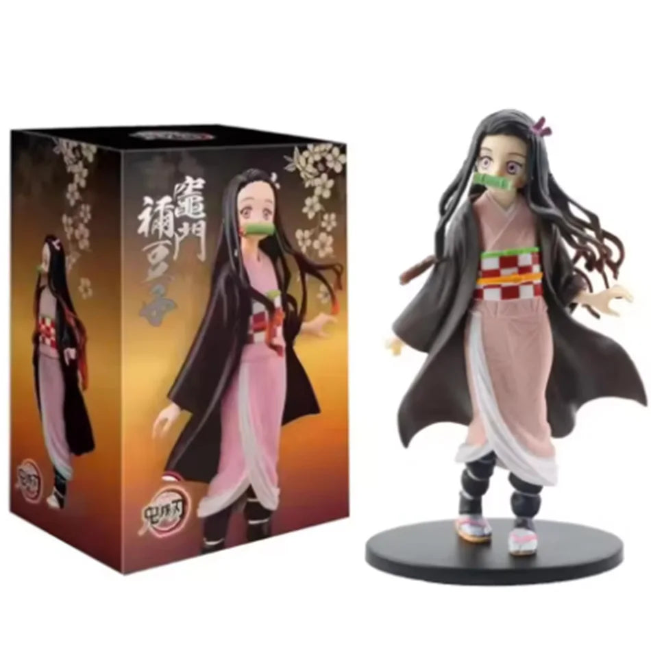 Demon Slayer Kimetsu no Yaiba Figure Kamado Tanjirou Agatsuma Zenitsu Nezuko PVC Model Toys Anime Character Warrior Figure