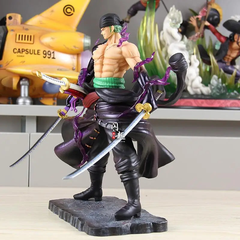Shanqu One Piece Roronoa Zoro Standing Figure With Enma Sword Anime Statue Two  Desktop Ornament Gift For Anime Fans