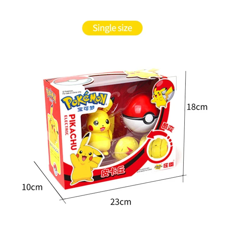 Deform Pokemon Pokeball Greninja Lucario Ball Action Figure Toy Set Mew Pikachu Dragonite Snorlax Venusaur Blastoise Elf Monster