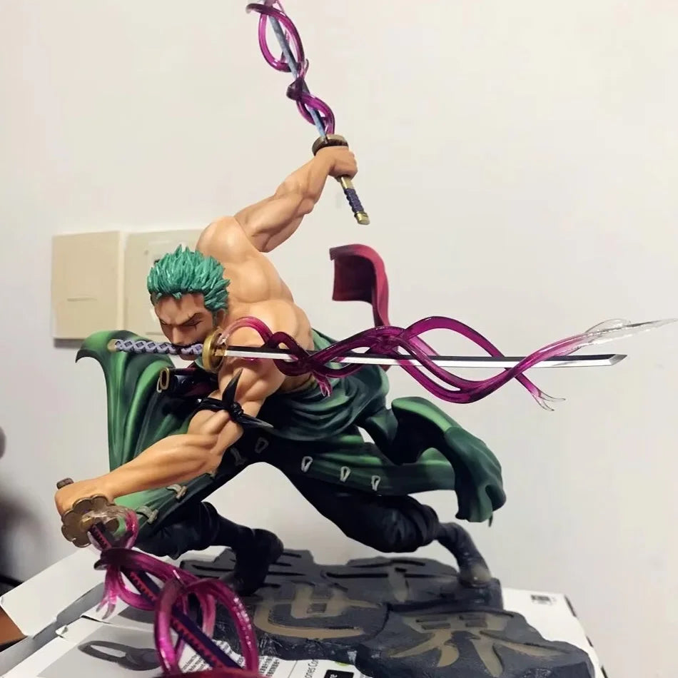 Hot 10cm One Piece Anime Figure GK Roronoa Zoro Three-blade Sa-maximum Manga Anime Statue Action Figure Collection Model Gifts