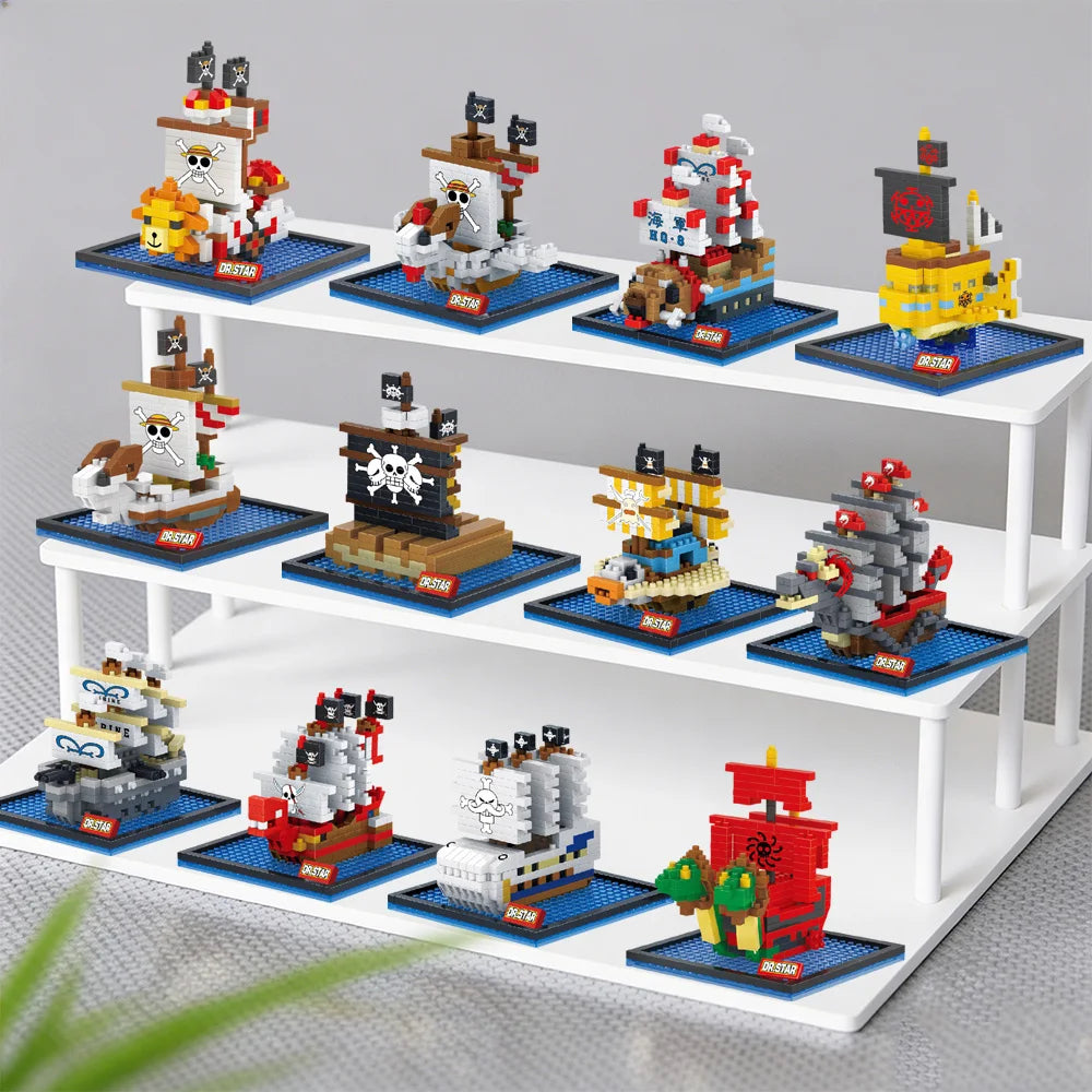 One Piece Anime Pirate Ship Building Blocks Thousand Sunny Going Merry Moby Dick Bricks Piece Figure Creative Toys Birthday Gift